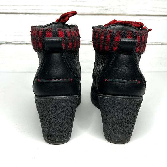 Sperry Celeste Wedge Boot Black Plaid Lace Up Shoe Size 10 - Picture 2 of 10